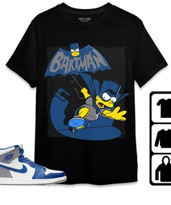 Jordan 1 High OG True Blue Unisex Shirt, Hoodie Sweatshirt Bartman Simpson, Shirt To Match Sneaker