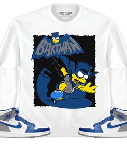 Jordan 1 High OG True Blue Unisex Shirt, Hoodie Sweatshirt Bartman Simpson, Shirt To Match Sneaker