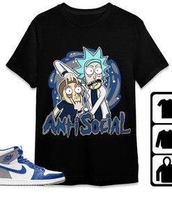 Jordan 1 High OG True Blue Unisex Shirt Rick Anti Social, Shirt To Match Sneaker
