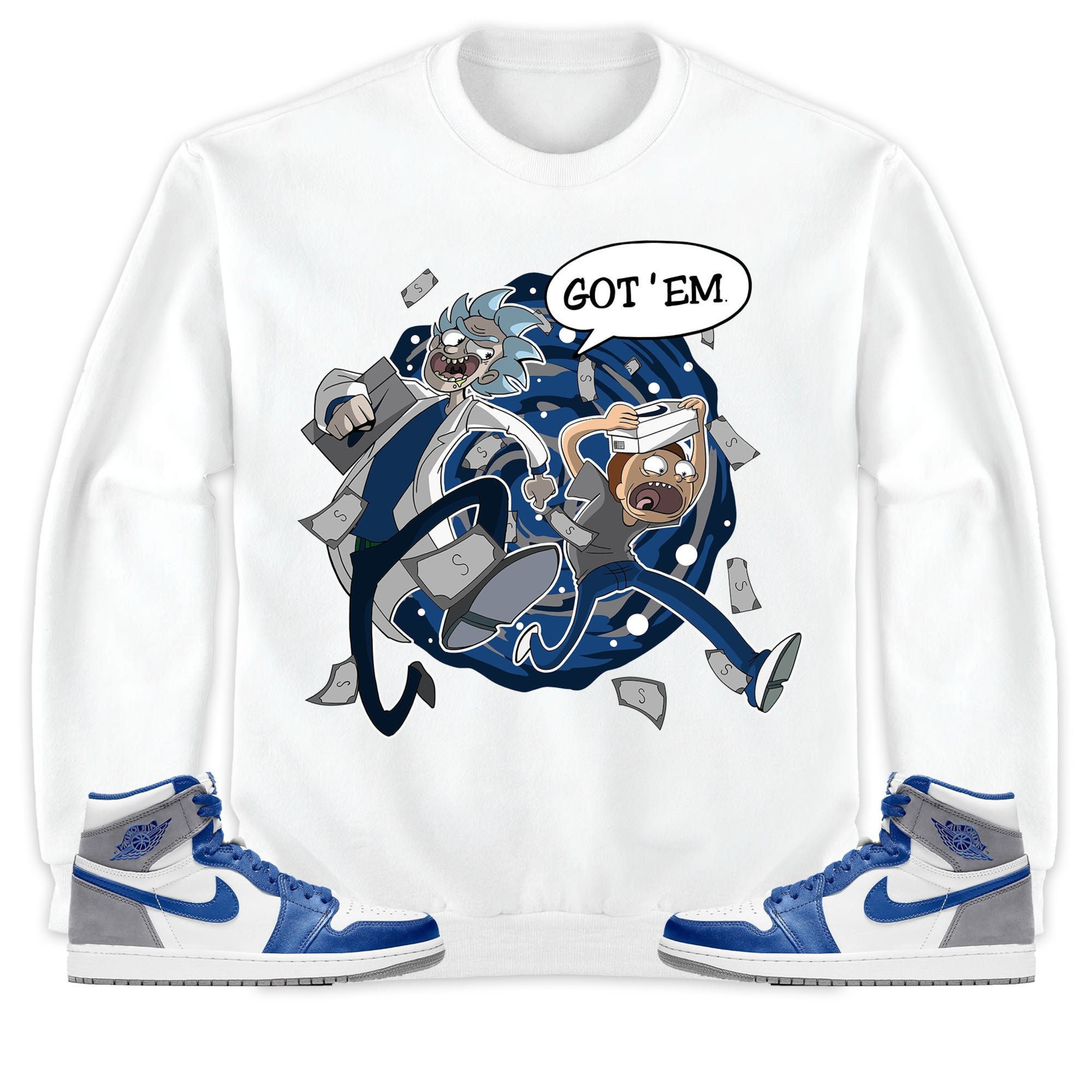 Jordan 1 High OG True Blue Unisex Shirt Rick Got Em, Shirt To Match Sneaker