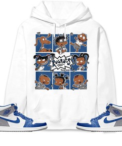 Jordan 1 High OG True Blue Unisex Sweatshirt, Hoodie 90s Cartoon, Shirt To Match Sneaker