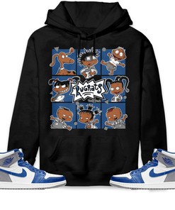 Jordan 1 High OG True Blue Unisex Sweatshirt, Hoodie 90s Cartoon, Shirt To Match Sneaker