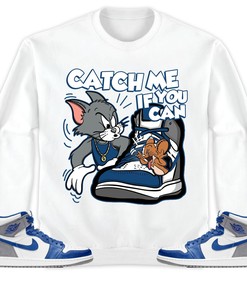 Jordan 1 High OG True Blue Unisex Sweatshirt, Hoodie, Catch Me If You Can, Shirt To Match Sneaker