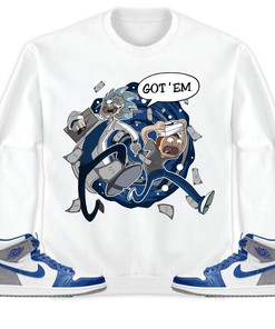 Jordan 1 High OG True Blue Unisex Sweatshirt, Hoodie Rick Got Em, Shirt To Match Sneaker