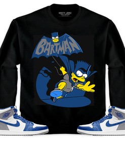 Jordan 1 High OG True Blue Unisex Sweatshirt, Hoodie Shirts Bartman Simpson, Shirt To Match Sneaker