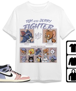 Jordan 1 High Skyline Unisex Shirt Cat And Mouse Fighter, Shirt To Match Sneaker