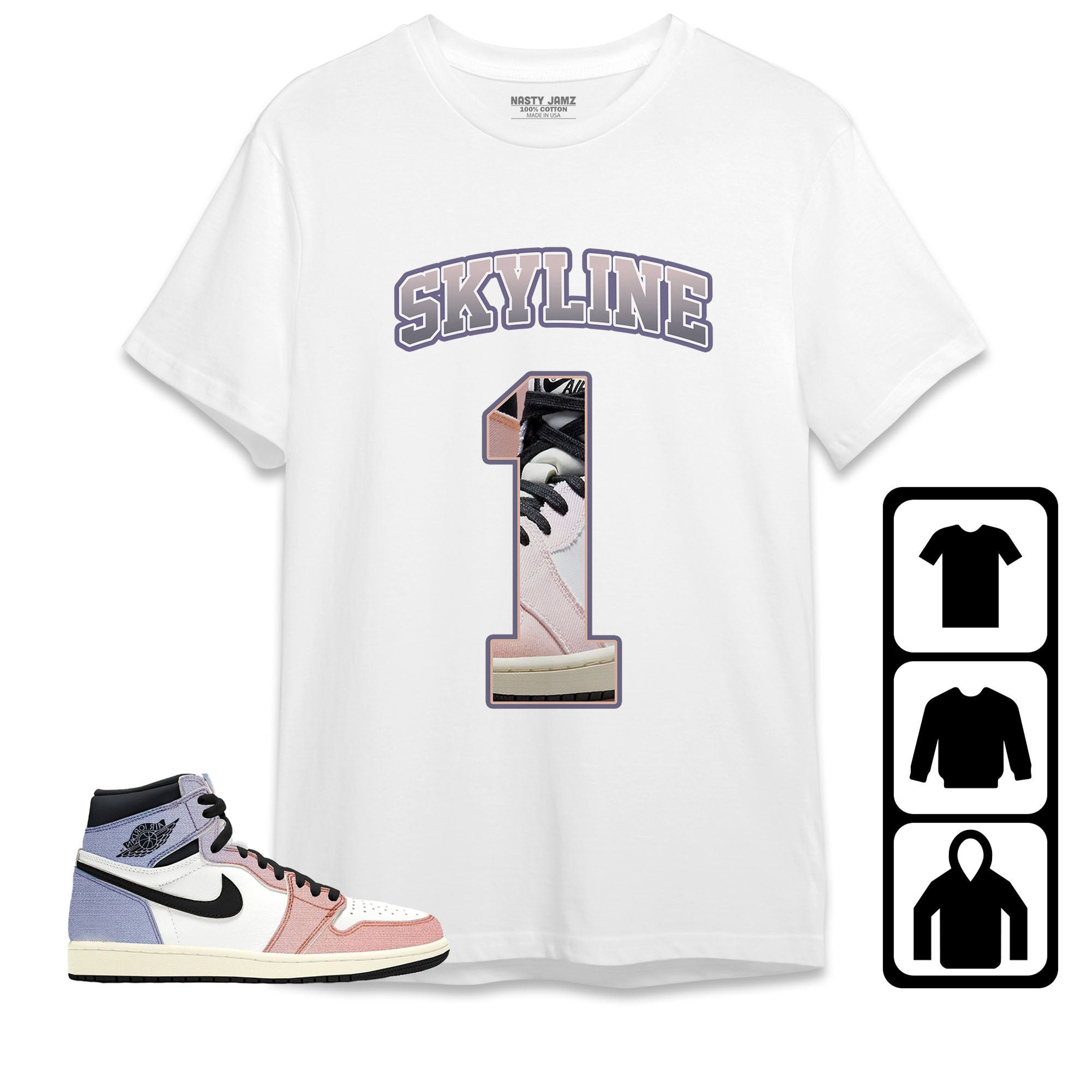 Jordan 1 High Skyline Unisex Shirt Number 1 CM1 Name, Shirt To Match Sneaker