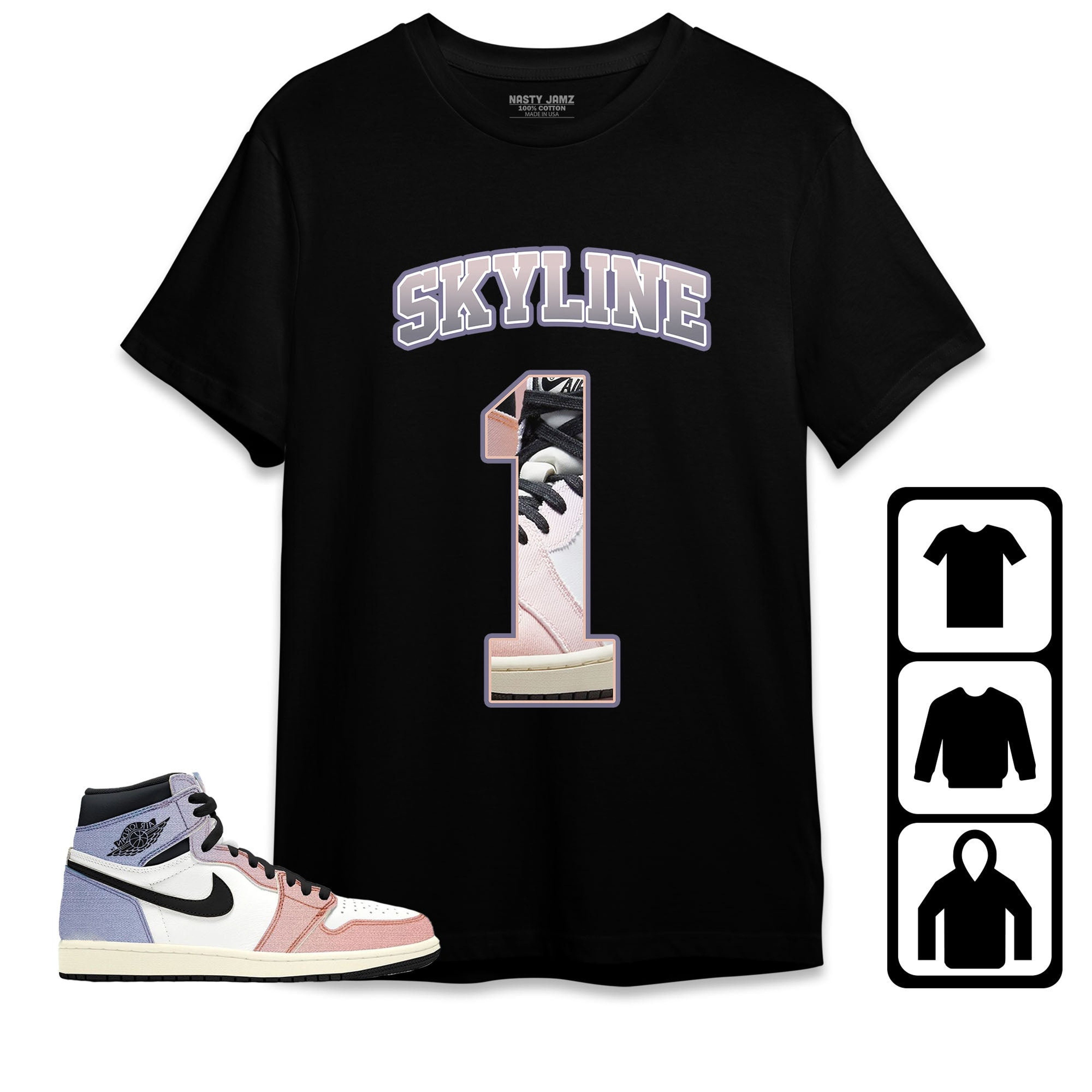 Jordan 1 High Skyline Unisex Shirt Number 1 CM1 Name, Shirt To Match Sneaker