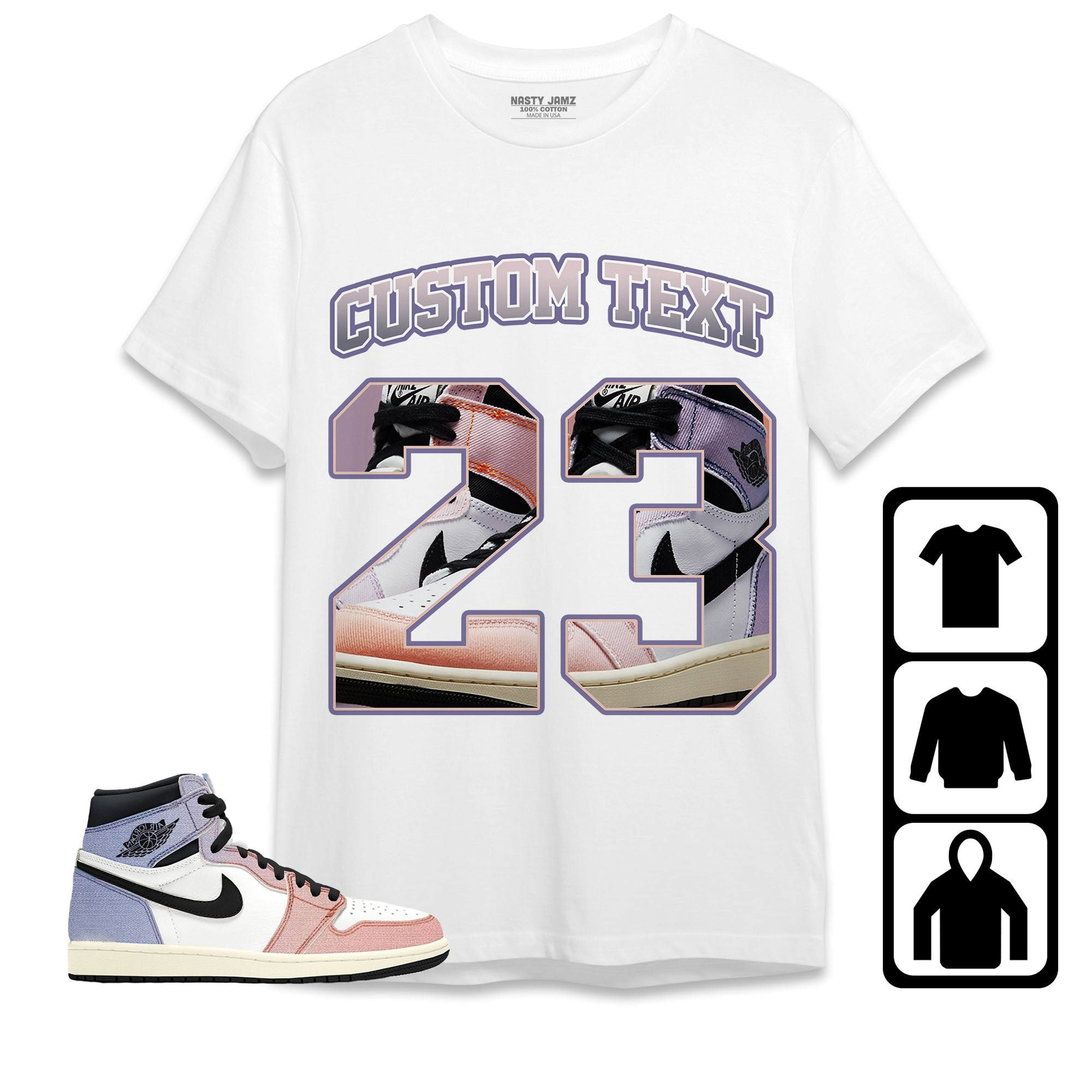 Jordan 1 High Skyline Unisex Shirt Number 23 CM1 Custom Text, Shirt To Match Sneaker