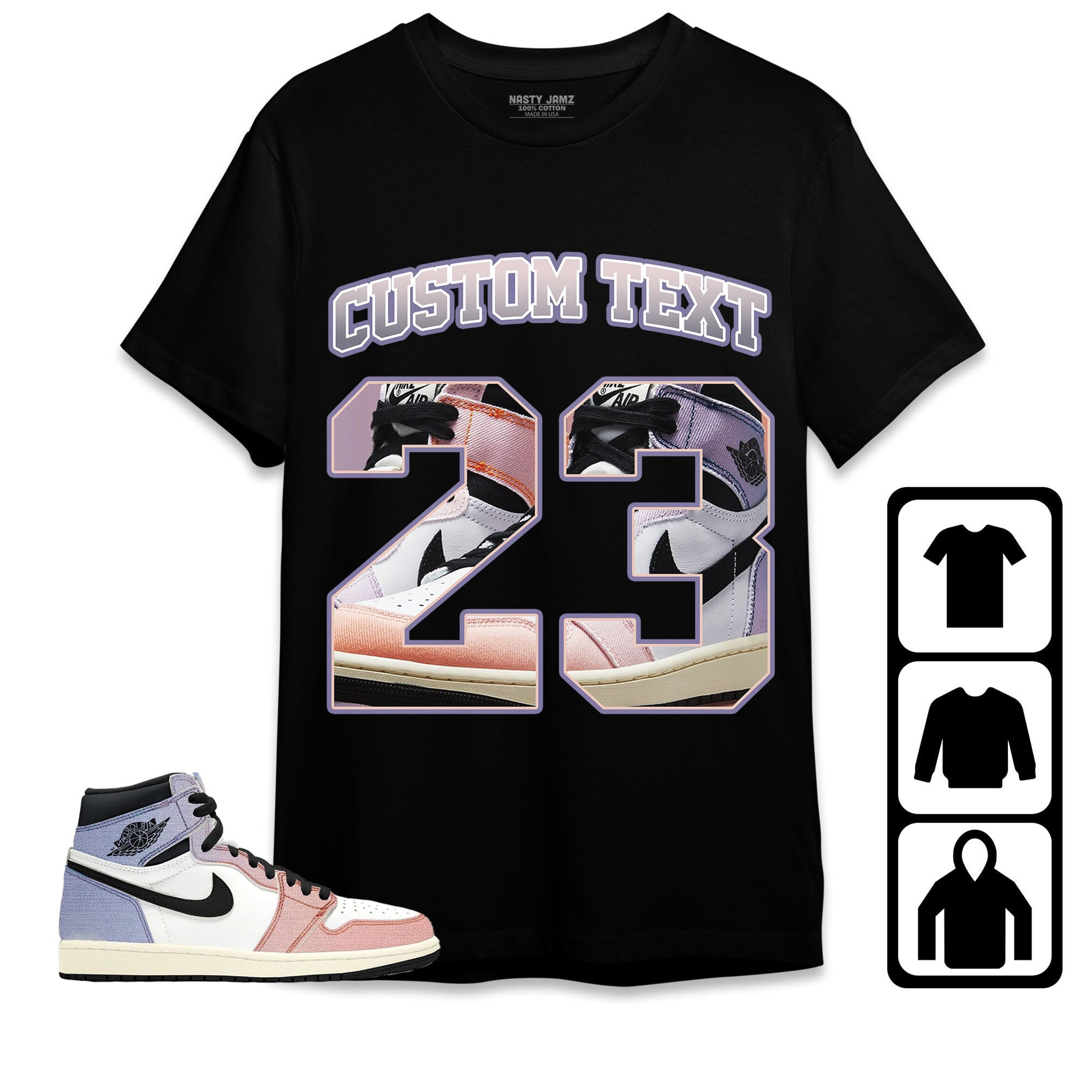 Jordan 1 High Skyline Unisex Shirt Number 23 CM1 Custom Text, Shirt To Match Sneaker