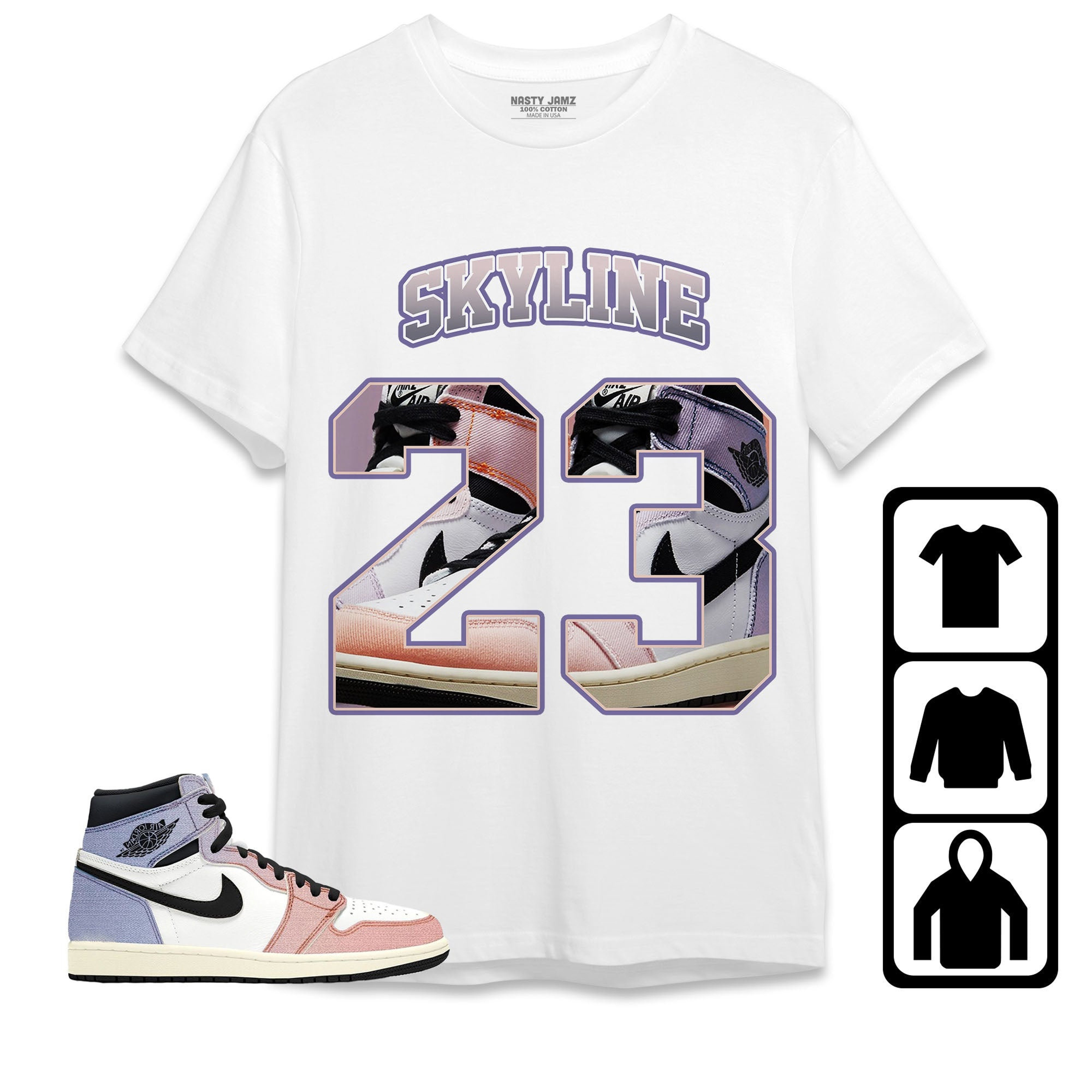 Jordan 1 High Skyline Unisex Shirt Number 23 CM1 Name, Shirt To Match Sneaker