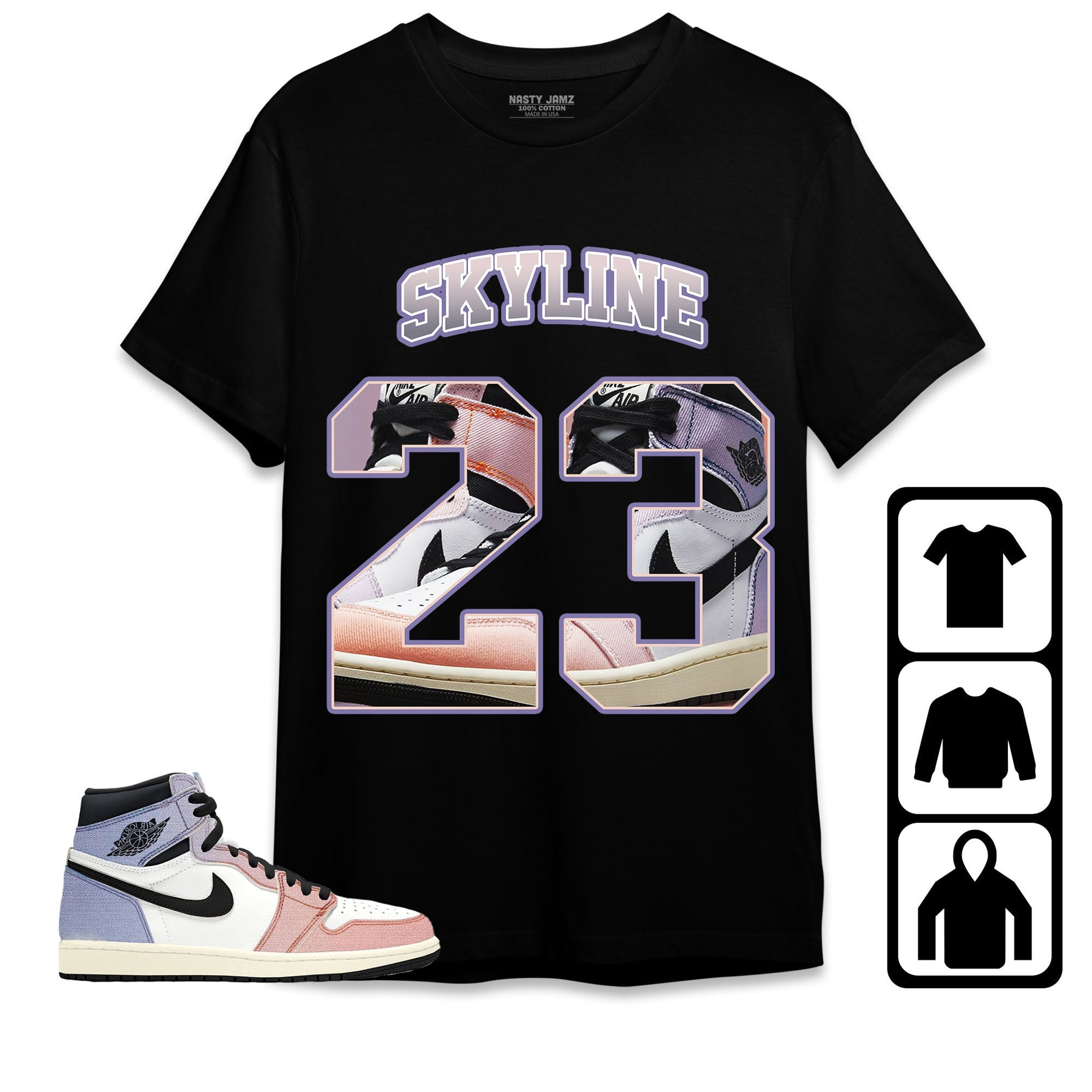 Jordan 1 High Skyline Unisex Shirt Number 23 CM1 Name, Shirt To Match Sneaker