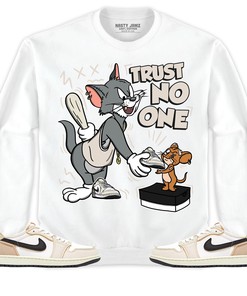 Jordan 1 Low OG EX Coconut Milk Unisex Shirt Trust No One Cat And Mouse, Shirt To Match Sneaker