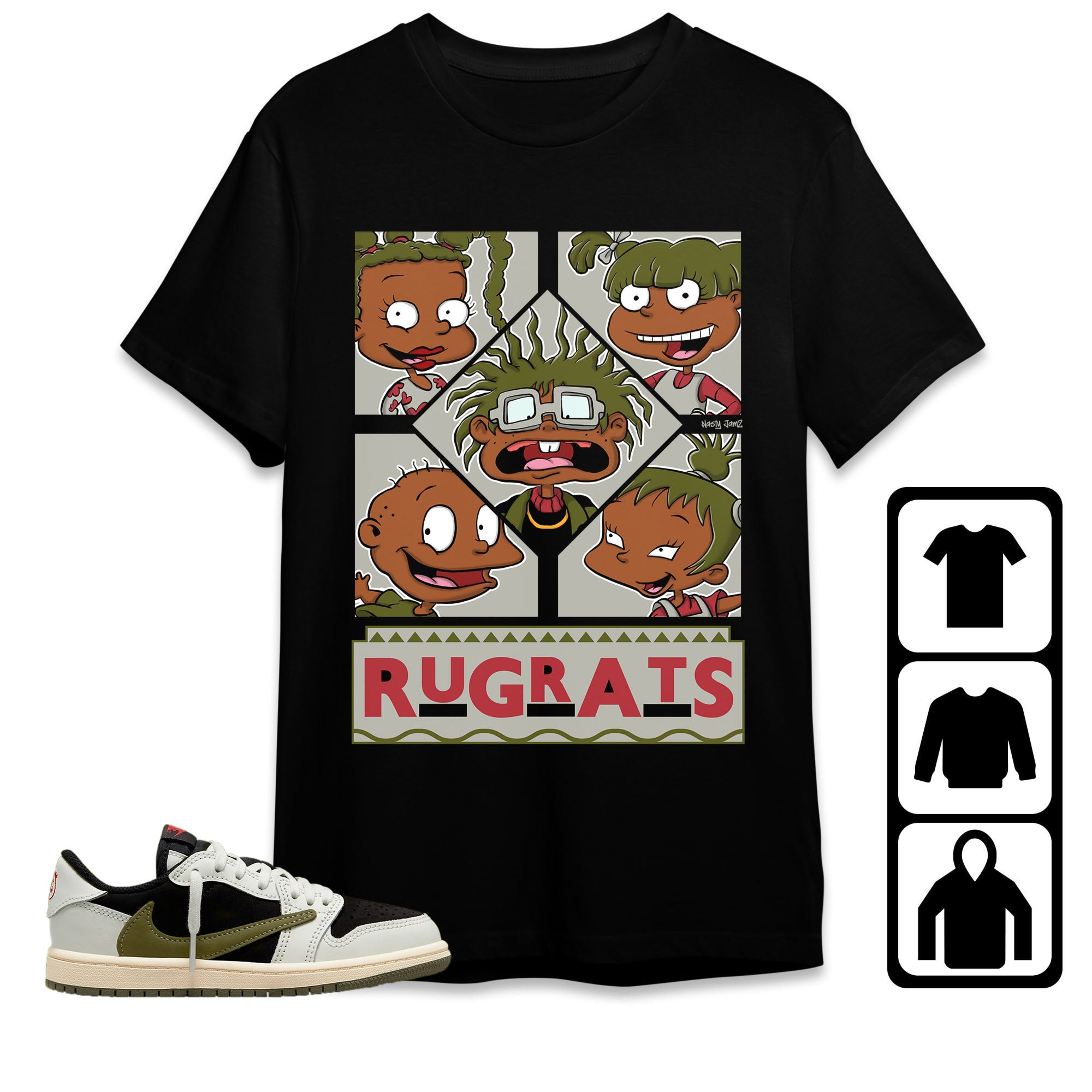 Jordan 1 Low Olive Unisex Shirt 90s TV Style, Shirt To Match Sneaker