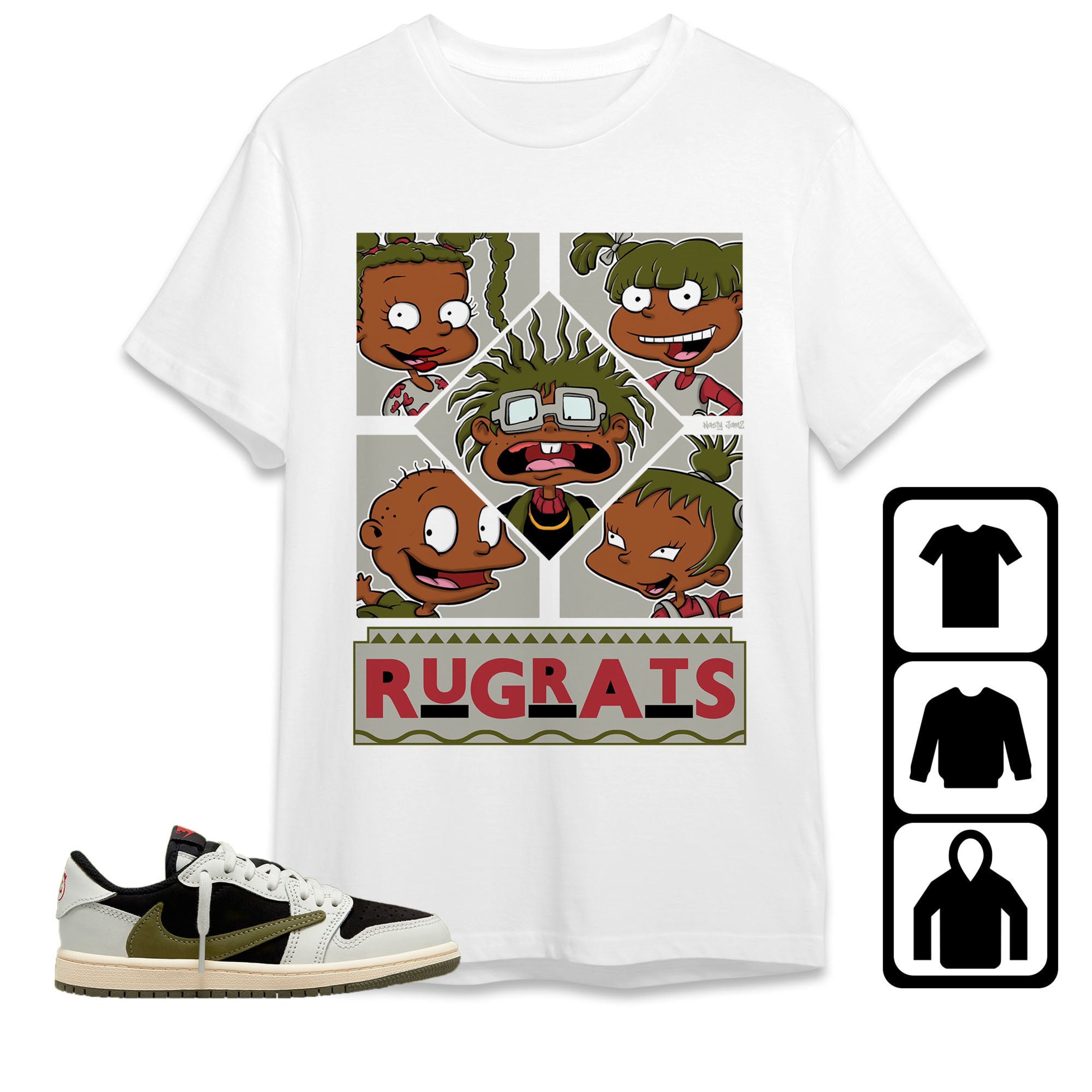 Jordan 1 Low Olive Unisex Shirt 90s TV Style, Shirt To Match Sneaker