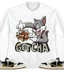 Jordan 1 Low Olive Unisex Shirt Gotcha Cat And Mouse, Shirt To Match Sneaker
