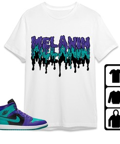 Jordan 1 Mid Black Grape Unisex T-Shirt, Sweatshirt, Hoodie, Melanin Dripping, Shirt To Match Sneaker