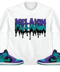 Jordan 1 Mid Black Grape Unisex T-Shirt, Sweatshirt, Hoodie, Melanin Dripping, Shirt To Match Sneaker