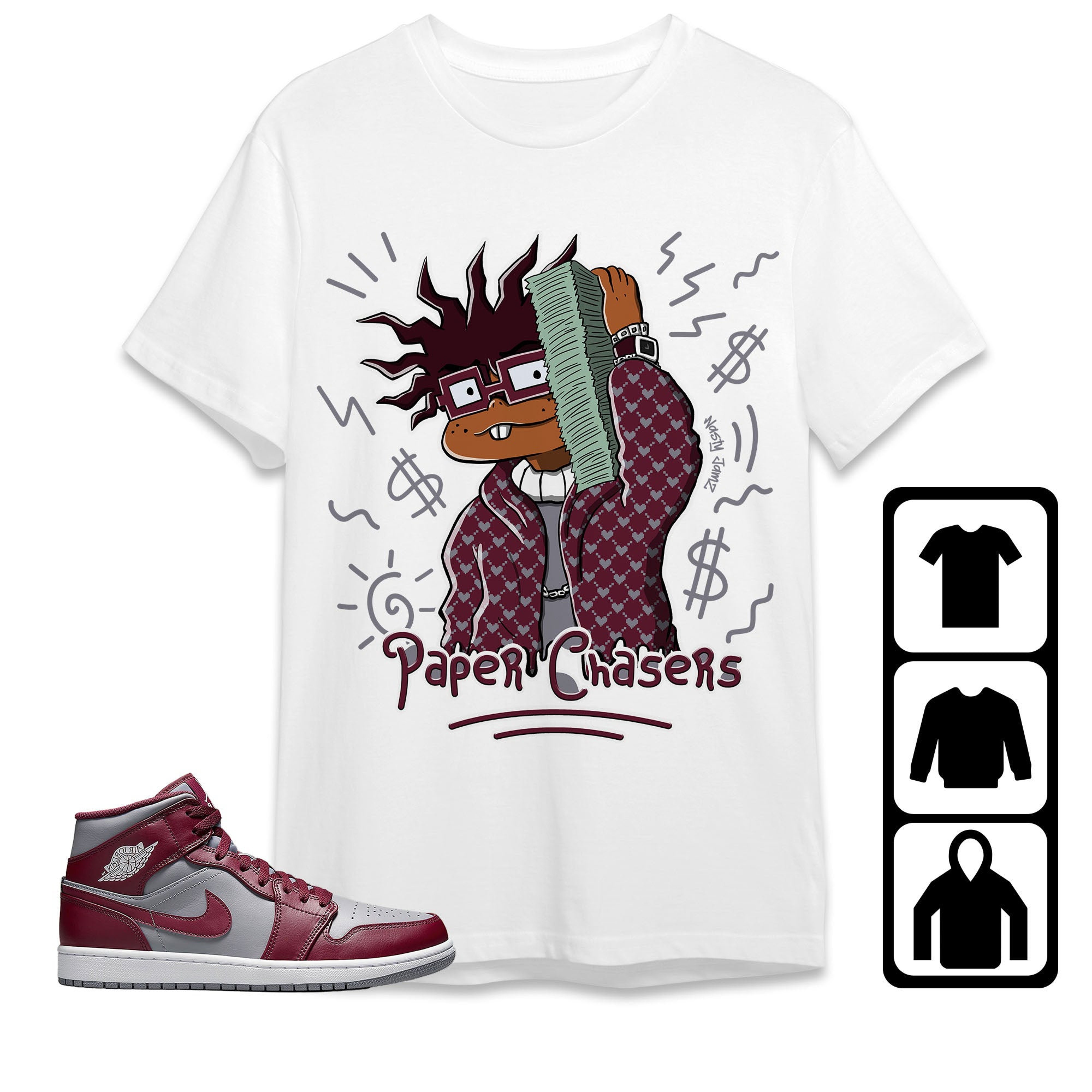 Jordan 1 Mid Cherrywood Team Red Unisex Shirt Money, Shirt To Match Sneaker
