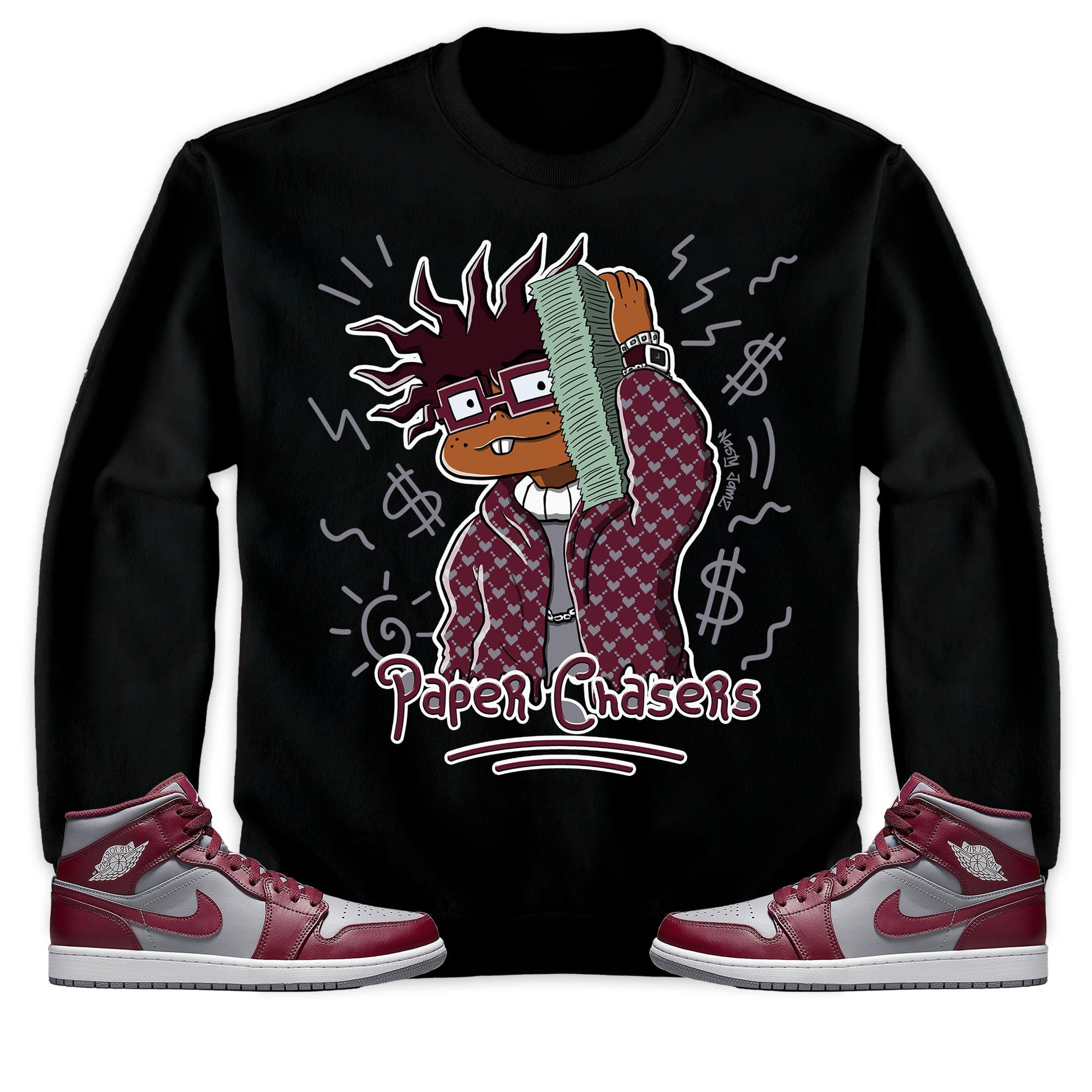 Jordan 1 Mid Cherrywood Team Red Unisex Shirt Money, Shirt To Match Sneaker