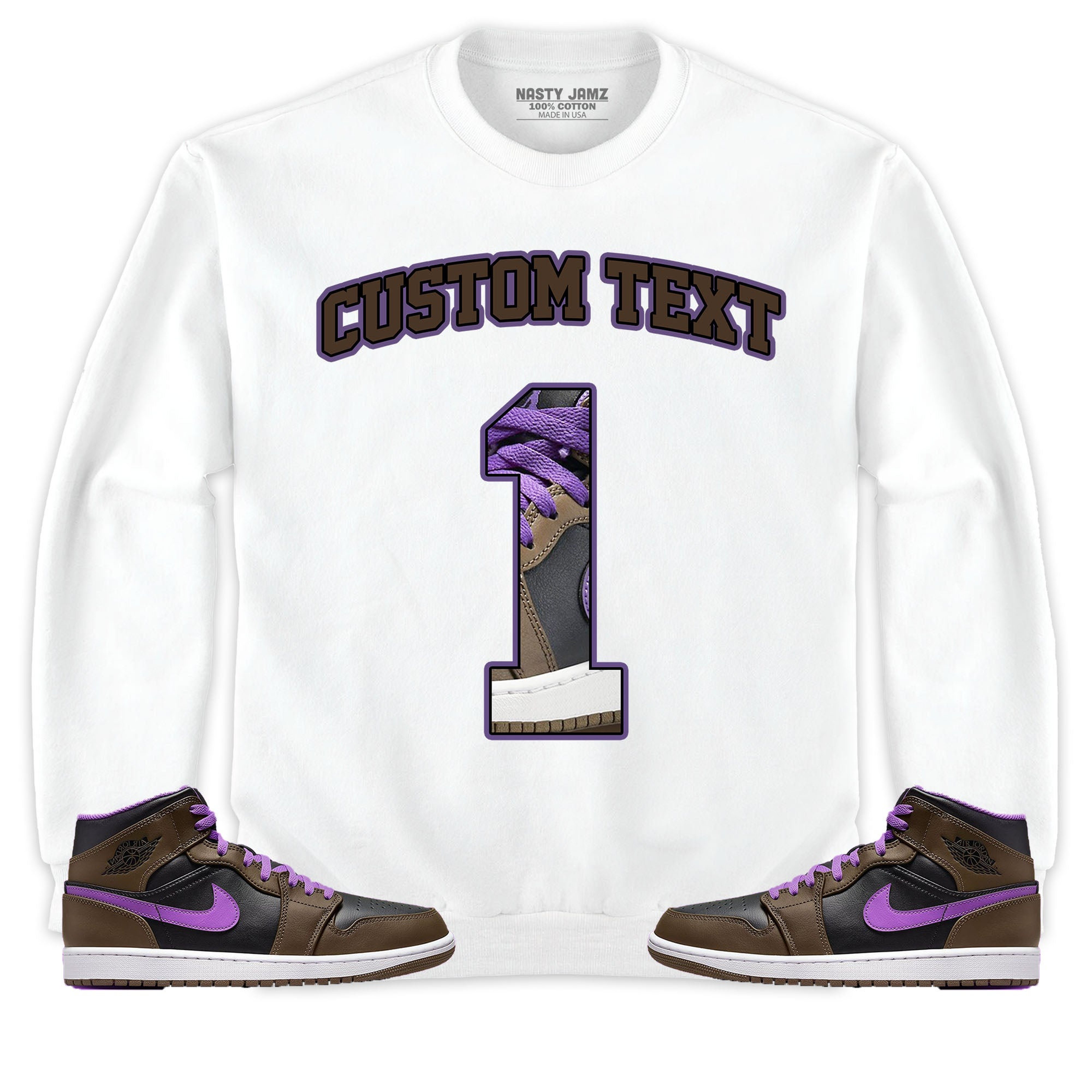 Jordan 1 Mid Palomino Unisex Shirt Number 1 CM1 Custom Text, Shirt To Match Sneaker