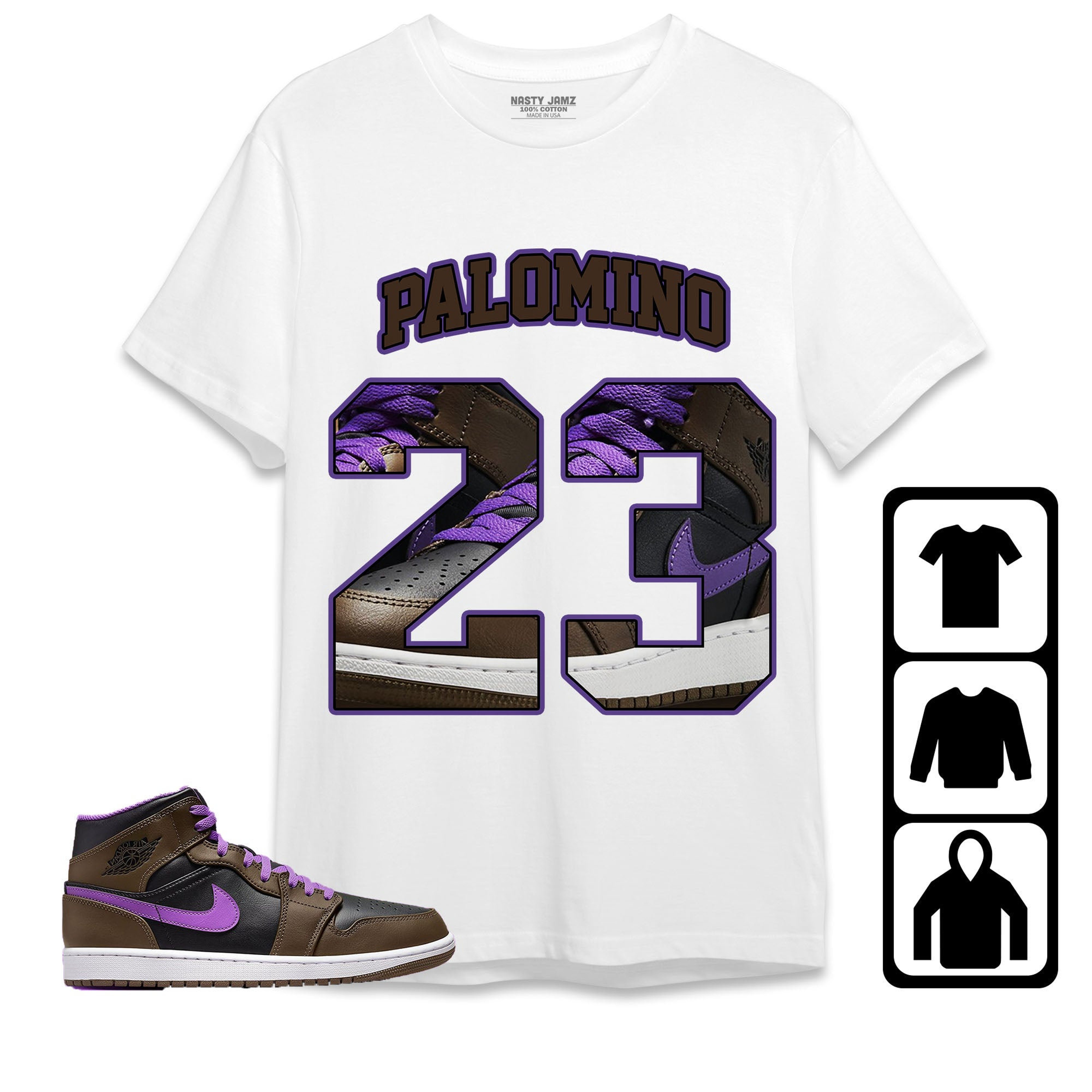 Jordan 1 Mid Palomino Unisex Shirt Number 23 CM1 Name, Shirt To Match Sneaker