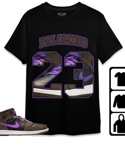 Jordan 1 Mid Palomino Unisex Shirt Number 23 CM1 Name, Shirt To Match Sneaker