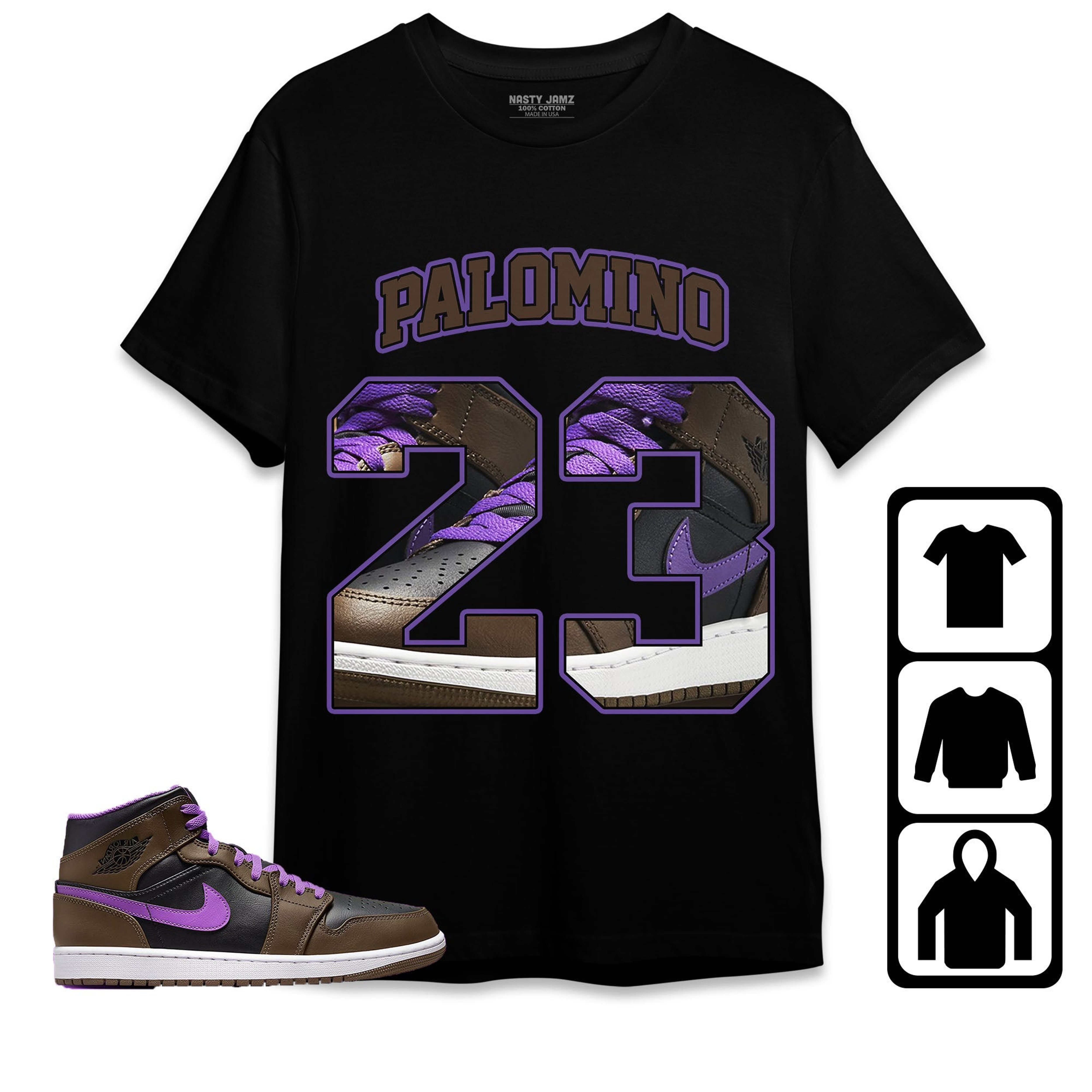 Jordan 1 Mid Palomino Unisex Shirt Number 23 CM1 Name, Shirt To Match Sneaker