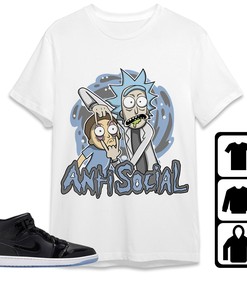 Jordan 1 Mid Space Jam Unisex Shirt Rick Anti Social, Shirt To Match Sneaker