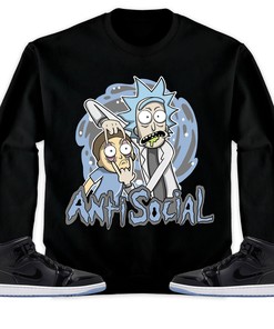 Jordan 1 Mid Space Jam Unisex Shirt Rick Anti Social, Shirt To Match Sneaker