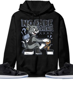 Jordan 1 Mid Space Jam Unisex Sweatshirt, Hoodie Fake Friend Cat And Mouse, Shirt To Match Sneaker