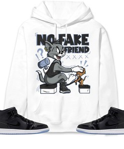 Jordan 1 Mid Space Jam Unisex Sweatshirt, Hoodie Fake Friend Cat And Mouse, Shirt To Match Sneaker