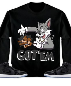 Jordan 1 Mid Space Jam Unisex Sweatshirt, Hoodie Got Em Cat And Mouse, Shirt To Match Sneaker