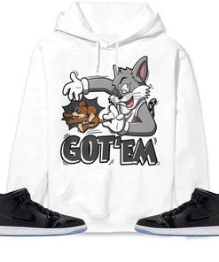 Jordan 1 Mid Space Jam Unisex Sweatshirt, Hoodie Got Em Cat And Mouse, Shirt To Match Sneaker