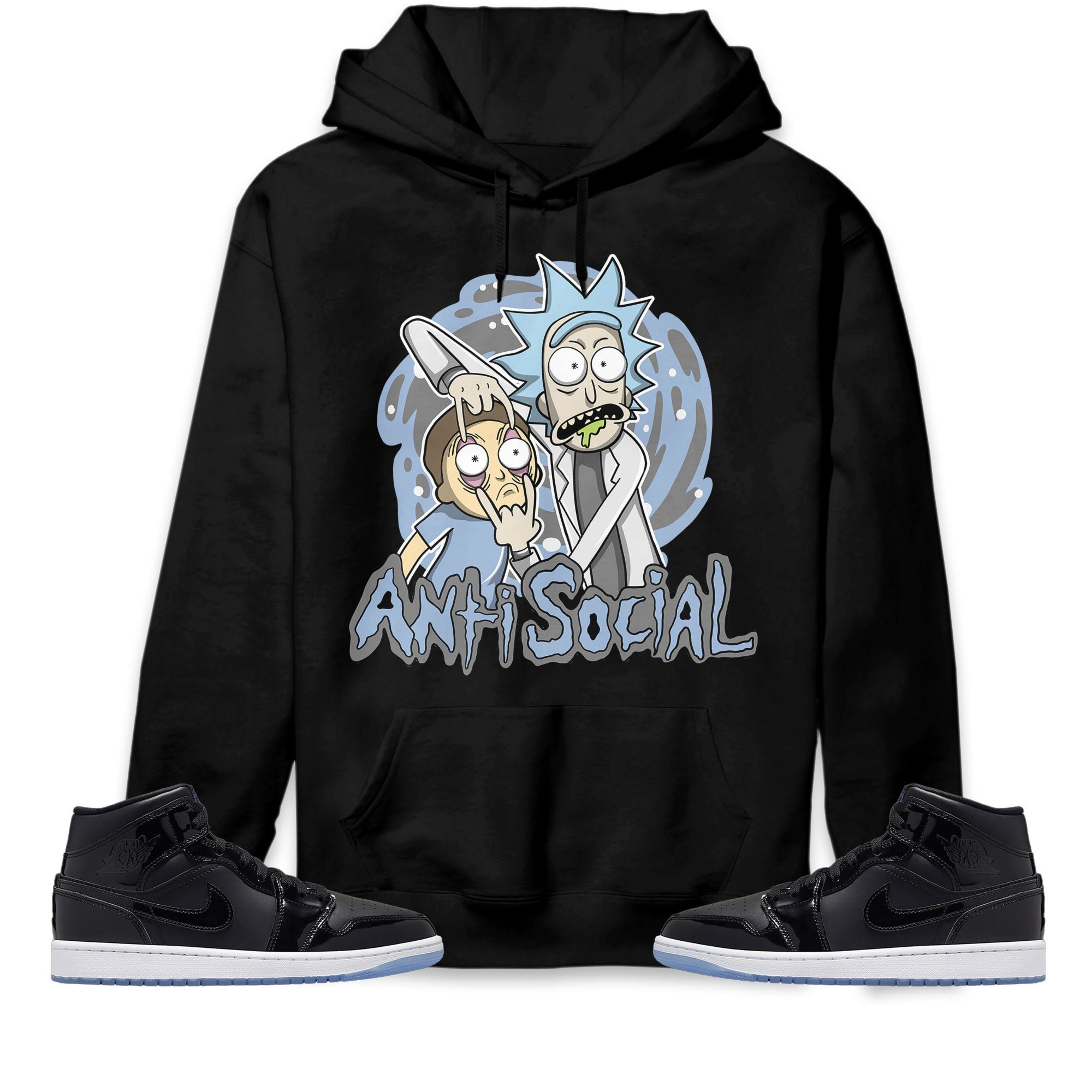 Jordan 1 Mid Space Jam Unisex Sweatshirt, Hoodie Rick Anti Social, Shirt To Match Sneaker