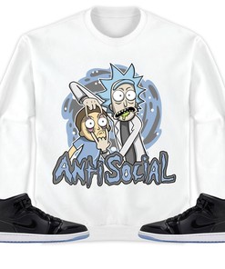 Jordan 1 Mid Space Jam Unisex Sweatshirt, Hoodie Rick Anti Social, Shirt To Match Sneaker
