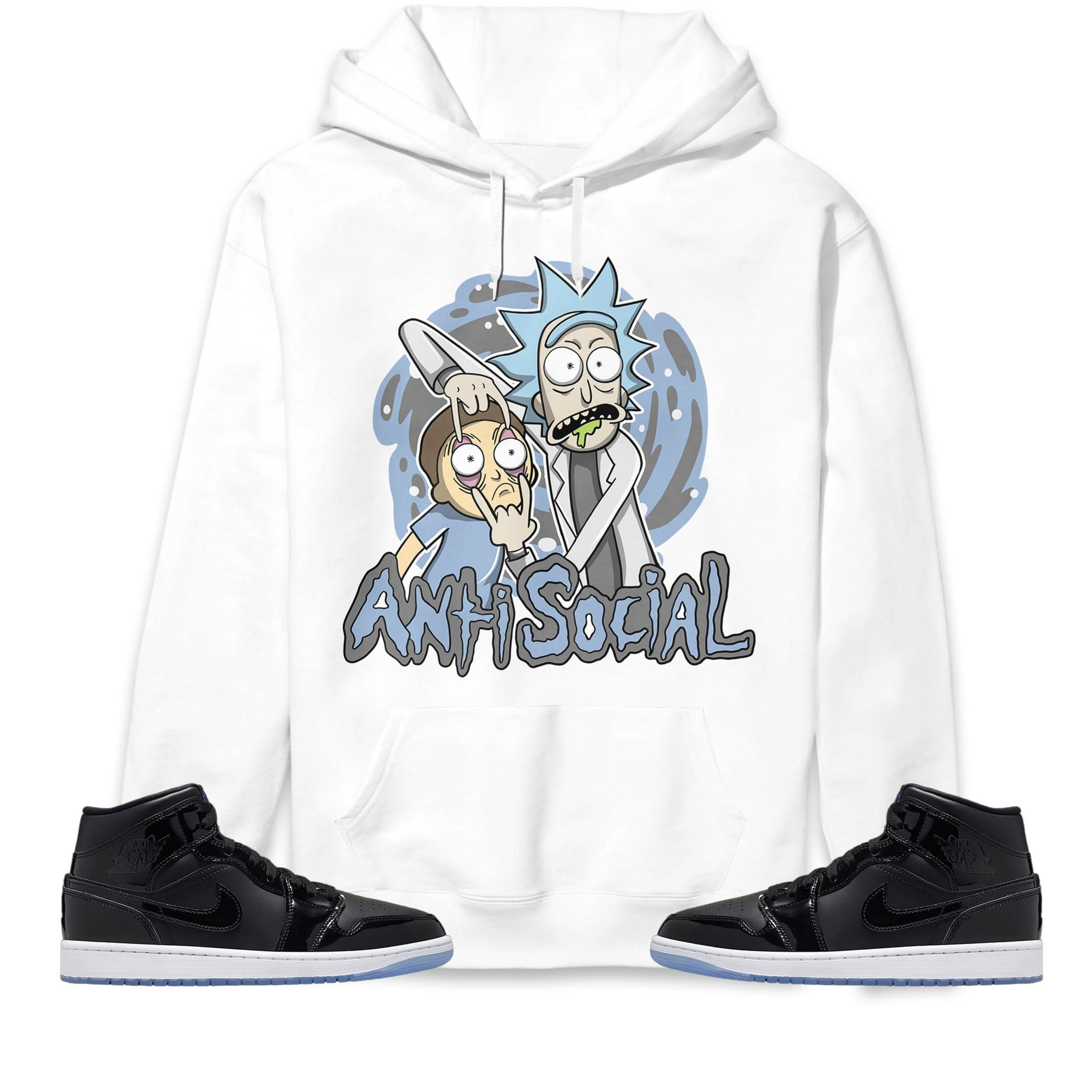 Jordan 1 Mid Space Jam Unisex Sweatshirt, Hoodie Rick Anti Social, Shirt To Match Sneaker