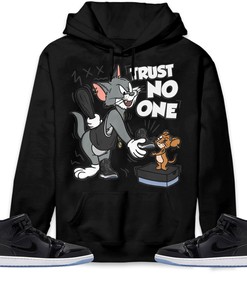 Jordan 1 Mid Space Jam Unisex Sweatshirt, Hoodie Trust No One Cat And Mouse, Shirt To Match Sneaker