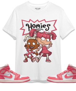 Jordan 1 Mid Strawberries and Cream Unisex Shirt Homies Girl, Shirt To Match Sneaker
