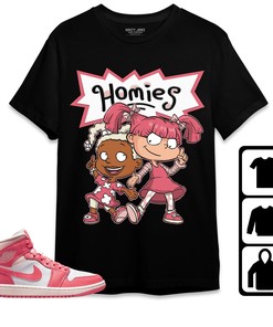 Jordan 1 Mid Strawberries and Cream Unisex Shirt Homies Girl, Shirt To Match Sneaker