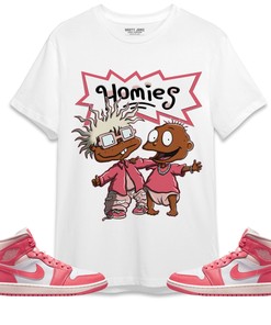 Jordan 1 Mid Strawberries and Cream Unisex Shirt Homies, Shirt To Match Sneaker
