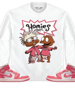 Jordan 1 Mid Strawberries and Cream Unisex Shirt Homies, Shirt To Match Sneaker