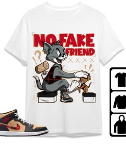 Jordan 1 Mid Tartan Unisex Shirt Fake Friend Cat And Mouse, Shirt To Match Sneaker