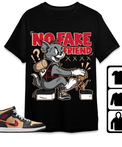 Jordan 1 Mid Tartan Unisex Shirt Fake Friend Cat And Mouse, Shirt To Match Sneaker