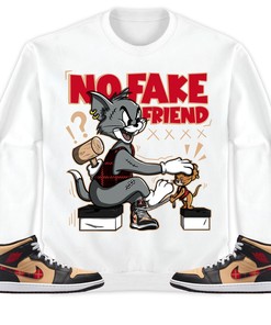 Jordan 1 Mid Tartan Unisex Shirt Fake Friend Cat And Mouse, Shirt To Match Sneaker
