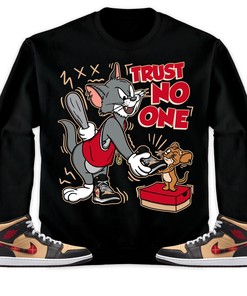 Jordan 1 Mid Tartan Unisex Shirt Trust No One Cat And Mouse, Shirt To Match Sneaker