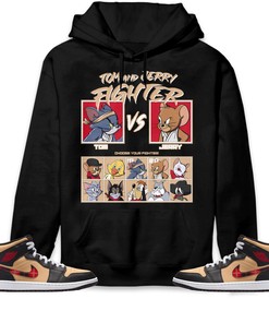 Jordan 1 Mid Tartan Unisex Sweatshirt, Hoodie, Cat And Mouse Fighter, Shirt To Match Sneaker
