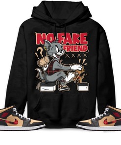 Jordan 1 Mid Tartan Unisex Sweatshirt, Hoodie Fake Friend Cat And Mouse, Shirt To Match Sneaker