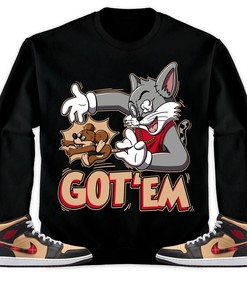 Jordan 1 Mid Tartan Unisex Sweatshirt, Hoodie Got Em Cat And Mouse, Shirt To Match Sneaker