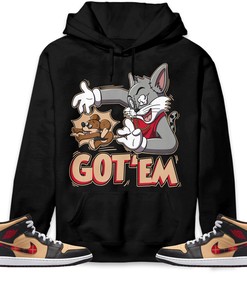 Jordan 1 Mid Tartan Unisex Sweatshirt, Hoodie Got Em Cat And Mouse, Shirt To Match Sneaker